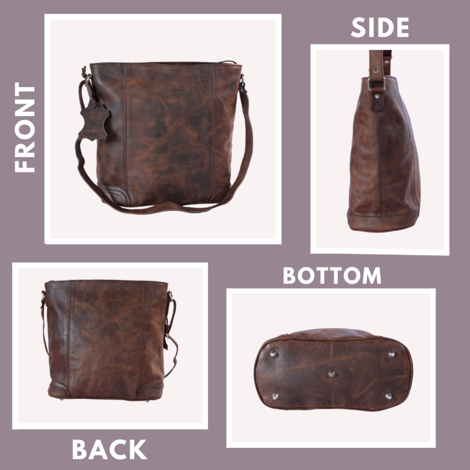  Women's Crossbody Bag Buffalo Leather Shoulder Handbag Large Capacity Hobo Purse